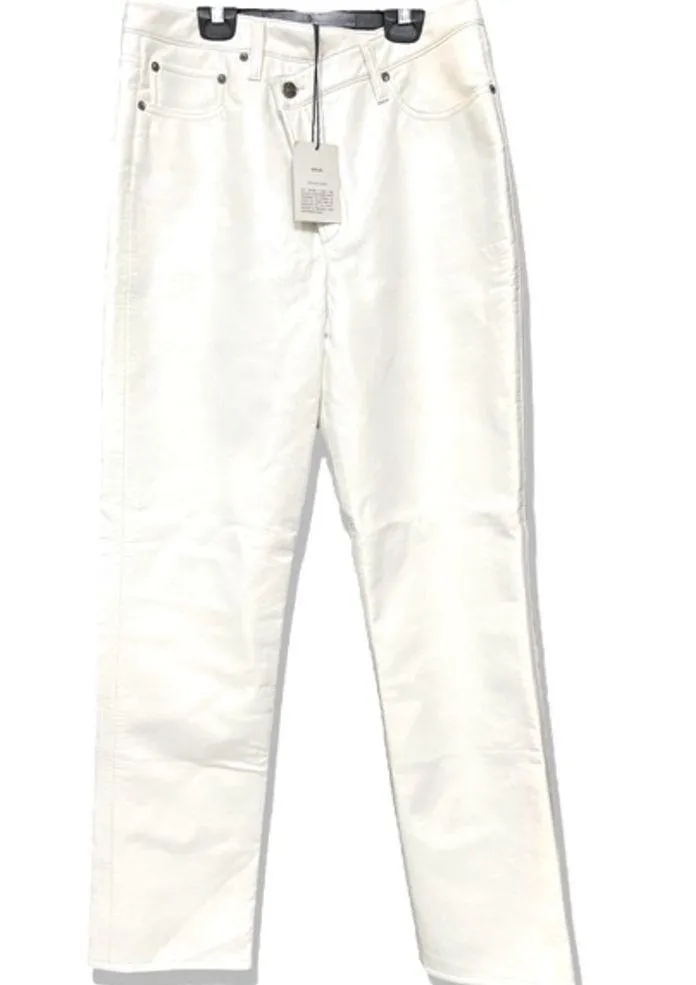 NWT AGOLDE Criss Cross Reycled Leather Pants in White - Image 8