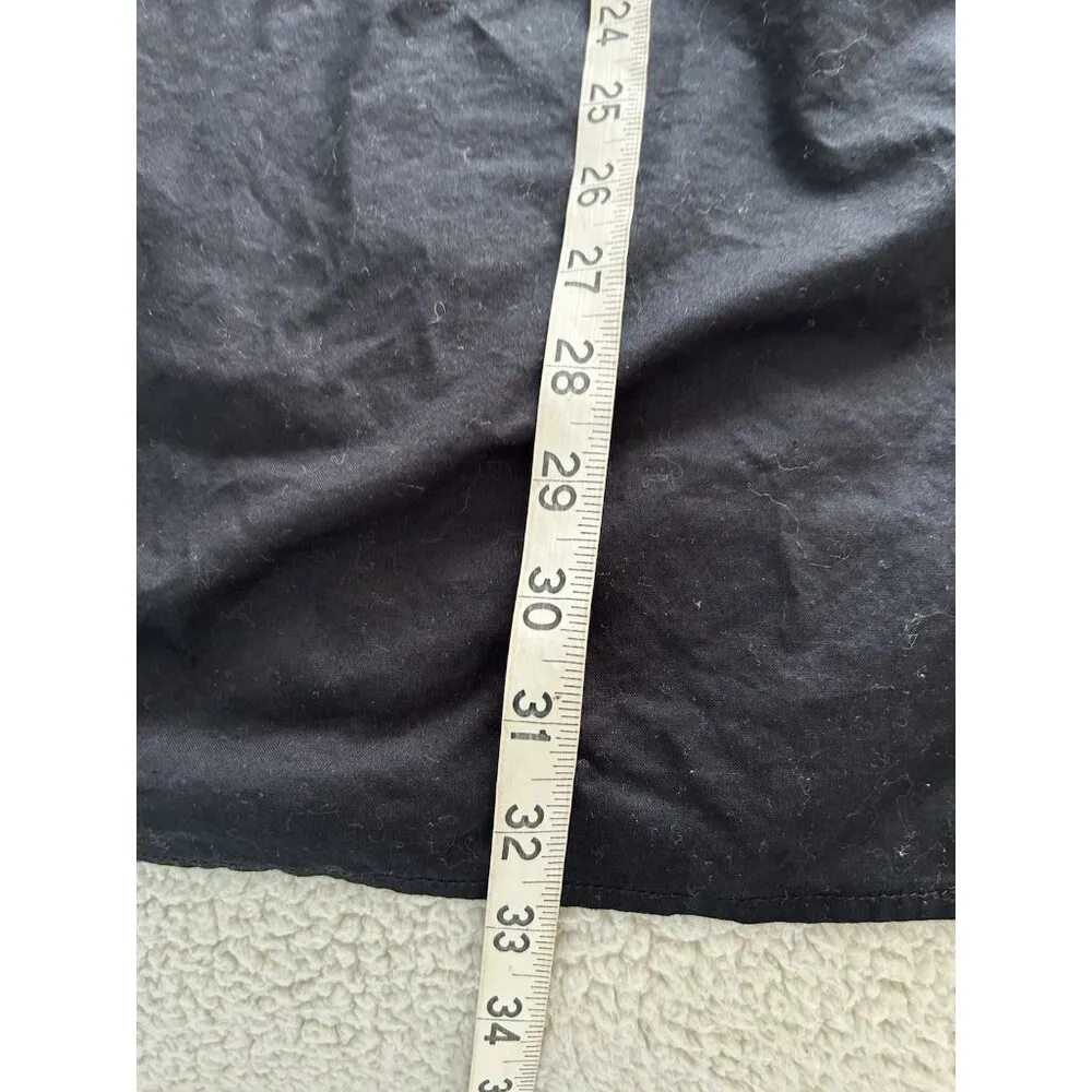 Wild Fable Black Puff Sleeve Mini Dress Tie Front Smocked Back Size M - Image 11