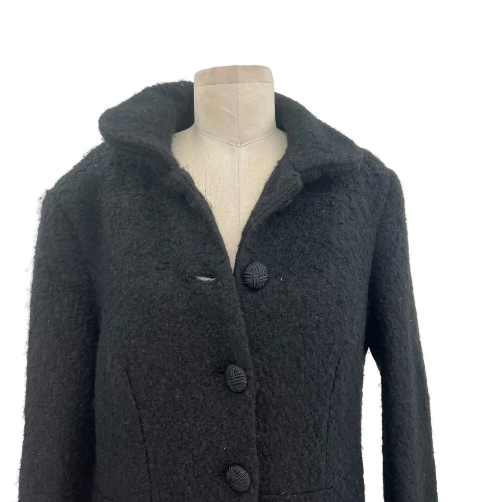 Collectif Vintage Lillian 50s Boucle Peter Pan Collar Coat Black‎ Size US 10 Black - Image 4