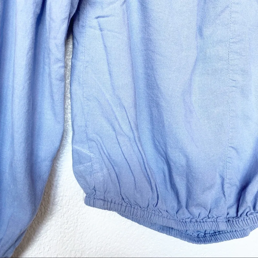 Brandy Melville Off the Shoulder Blue Top One Size - Image 8