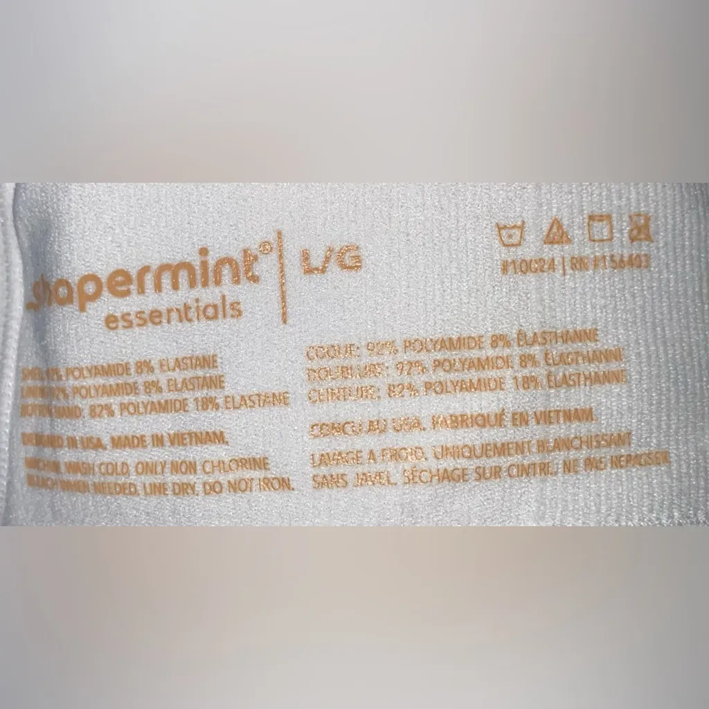 SHAPERMINT ESSENTIALS white wireless bra adjustable straps 3 hook NEW size L Size L - Image 6