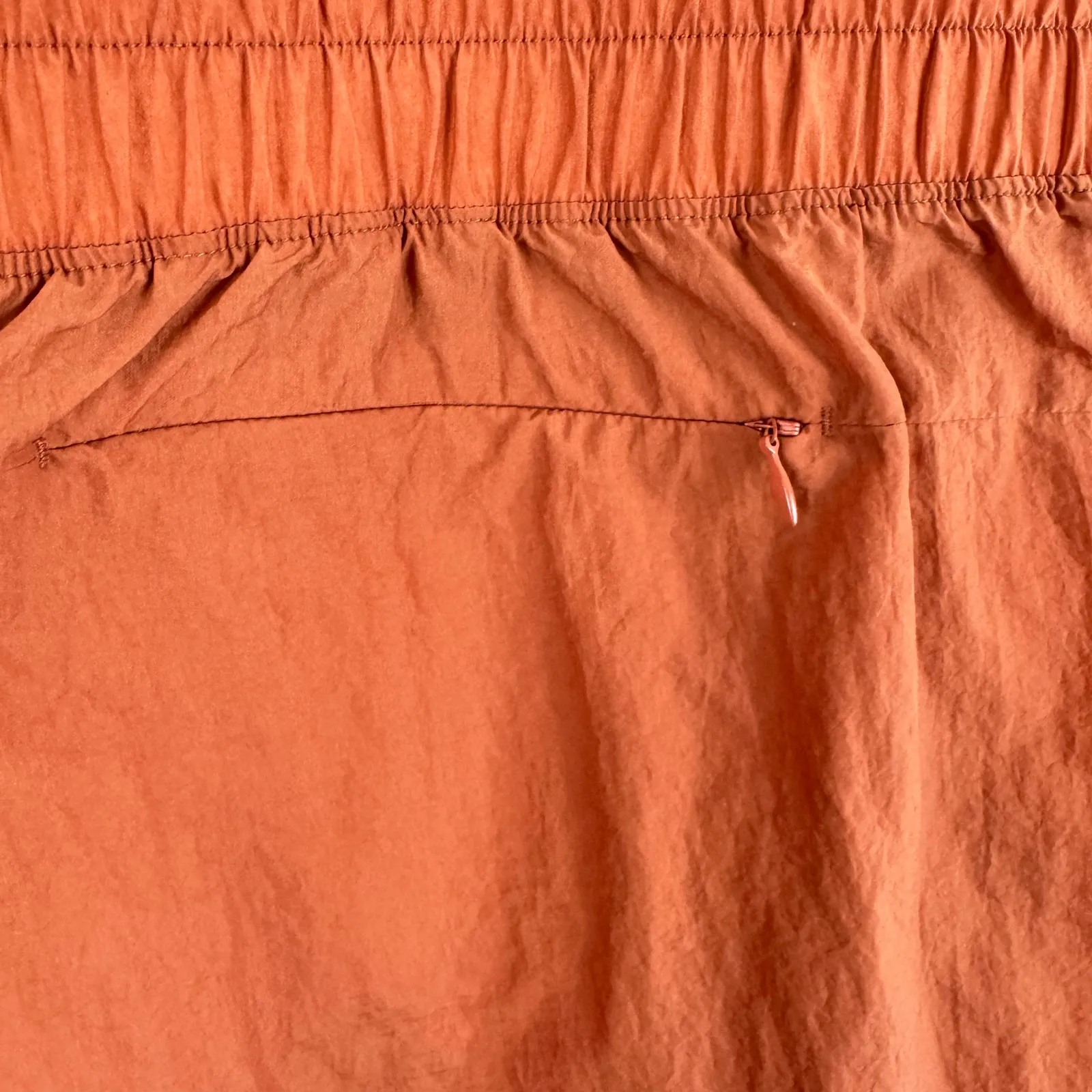 FLX 100% Nylon Orange Elastic Waist Adjustable Windbreaker Athletic Shorts Sz 2X - Image 5