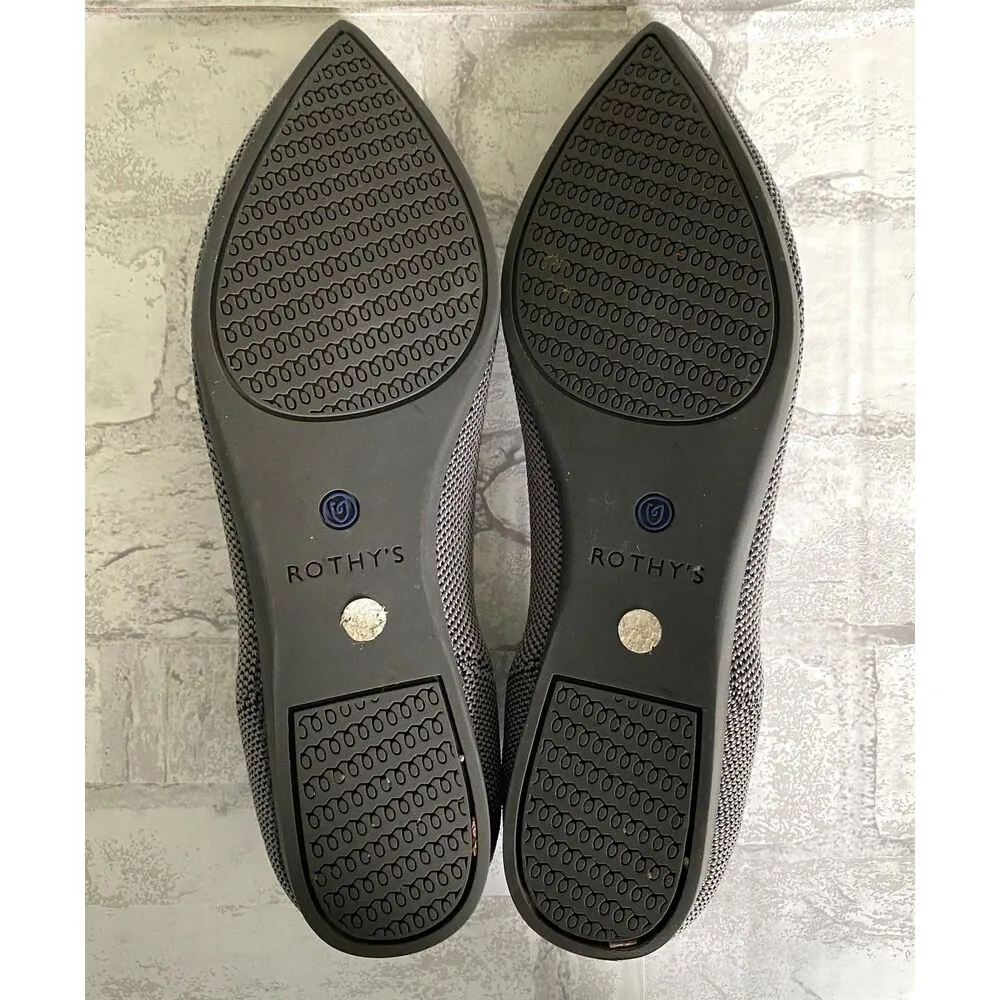 Rothys The Point Cloud Grey Birdseye Flexible Upper Gum Outsoles Shoes Sz 6.5 - Image 5