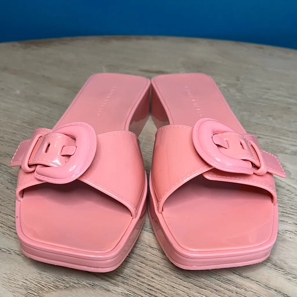 VERONICA BEARD Davina Jelly Sandals Dragonfruit Retro Slides Women’s Size 7 - Image 6