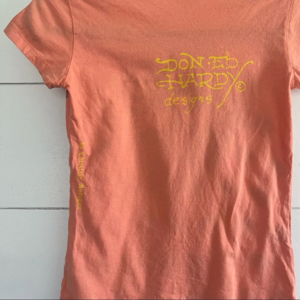 Ed Hardy Women’s Extra Small Y2K Tiger Baby Tee 2000s Vintage - Image 5