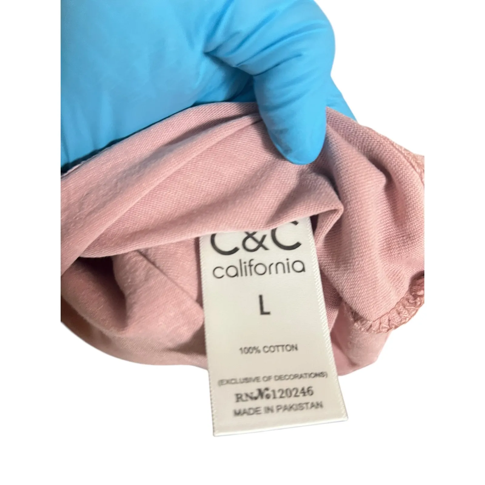 C & C California Lasso Bow Girlfriend TShirt Women L Cottagecore Coquette Pink Size L - Image 7