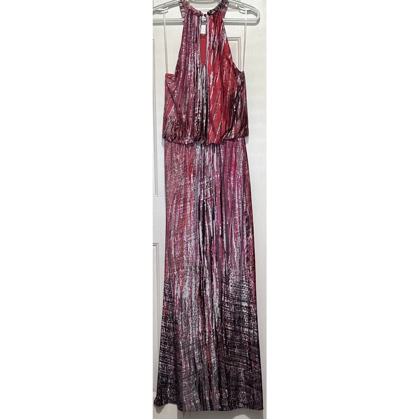 Covington Women's Black Grey Pink Orange Maxi Summer‎ Dress Rope Neckline Size M - Image 2