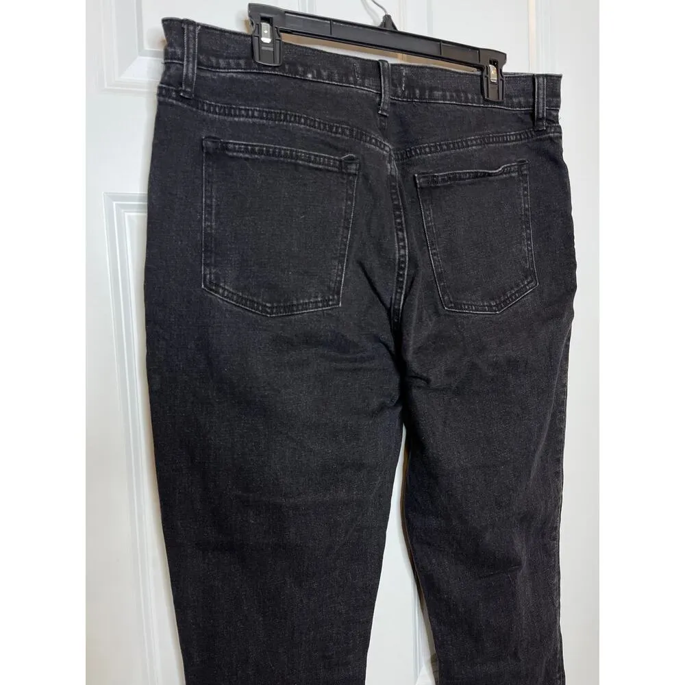 Abercrombie and Fitch The Skinny High Rise Split Hem Black Jeans Plus Size 16 33 - Image 3