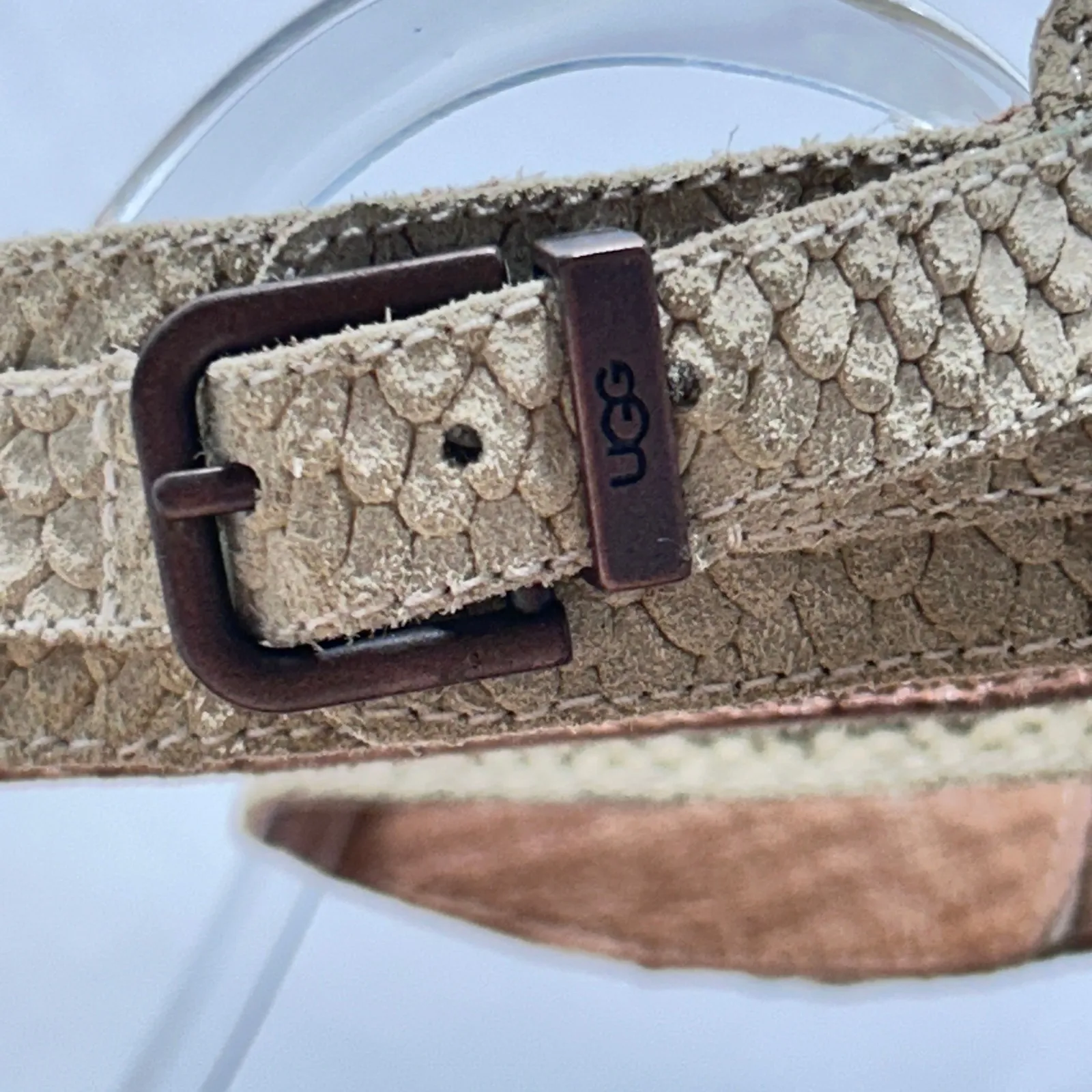 UGG Char Mar Beige Suede Slip On Open Toe Adjustable Ankle Strap Sandal- Size 9 - Image 6