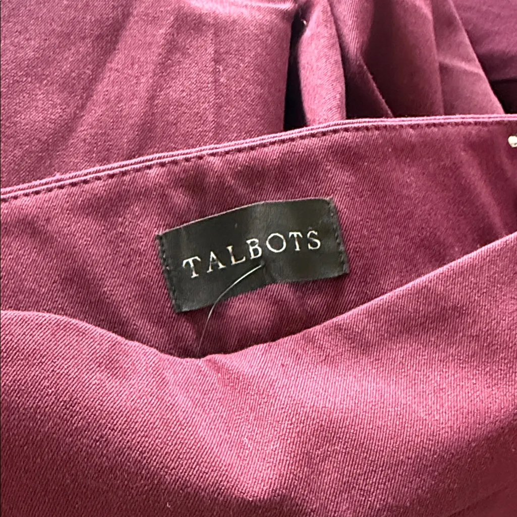 NWOT TALBOTS Chatham Ankle Pant In Rich Burgundy Color SZ-14 Stretch - Image 6