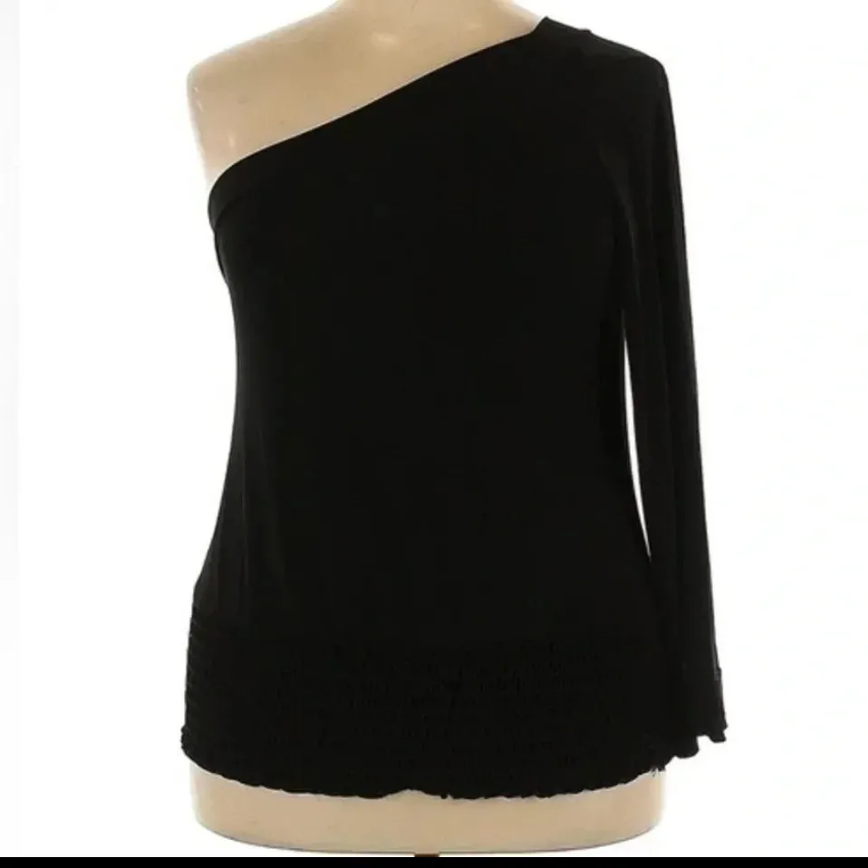 Torrid | Vintage Black One Shoulder Blouse Plus Size 2X Party Cocktail Night Out - Image 2