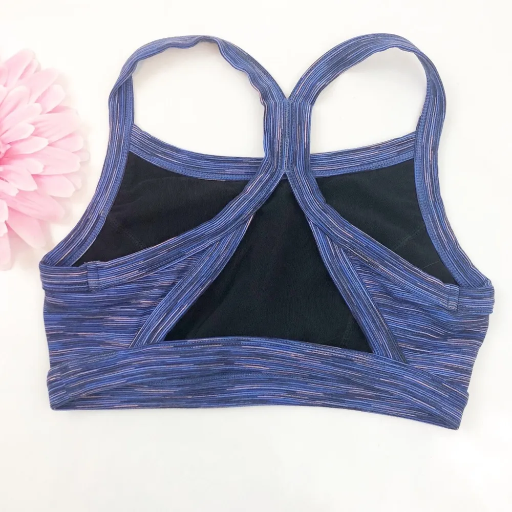 Sweaty Betty Athletic Racerback Sports Bra: Blue Space Dye - Image 2