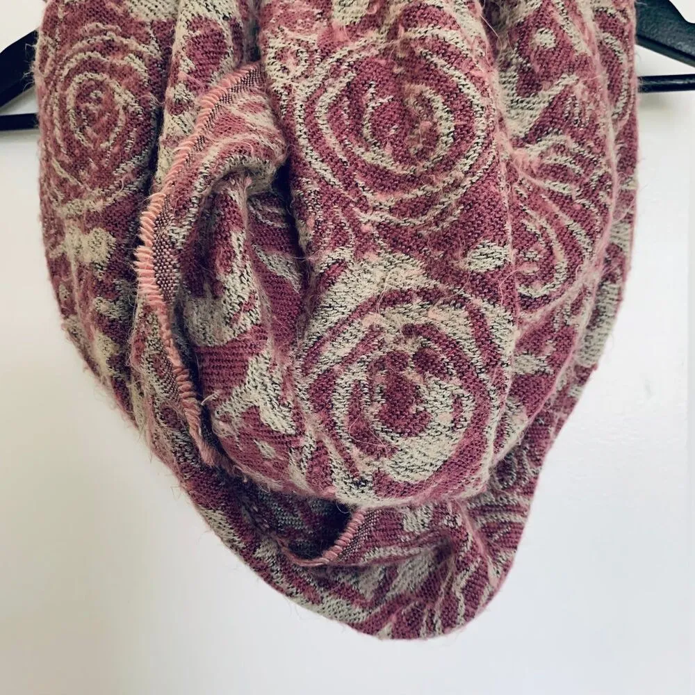 Women's Vintage Floral Print Fuzzy Chunky Oversized Infinity Scarf - Image 5
