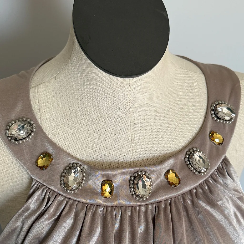 Jessica Howard dress champagne beige sleeveless evening Size 16 - Image 4