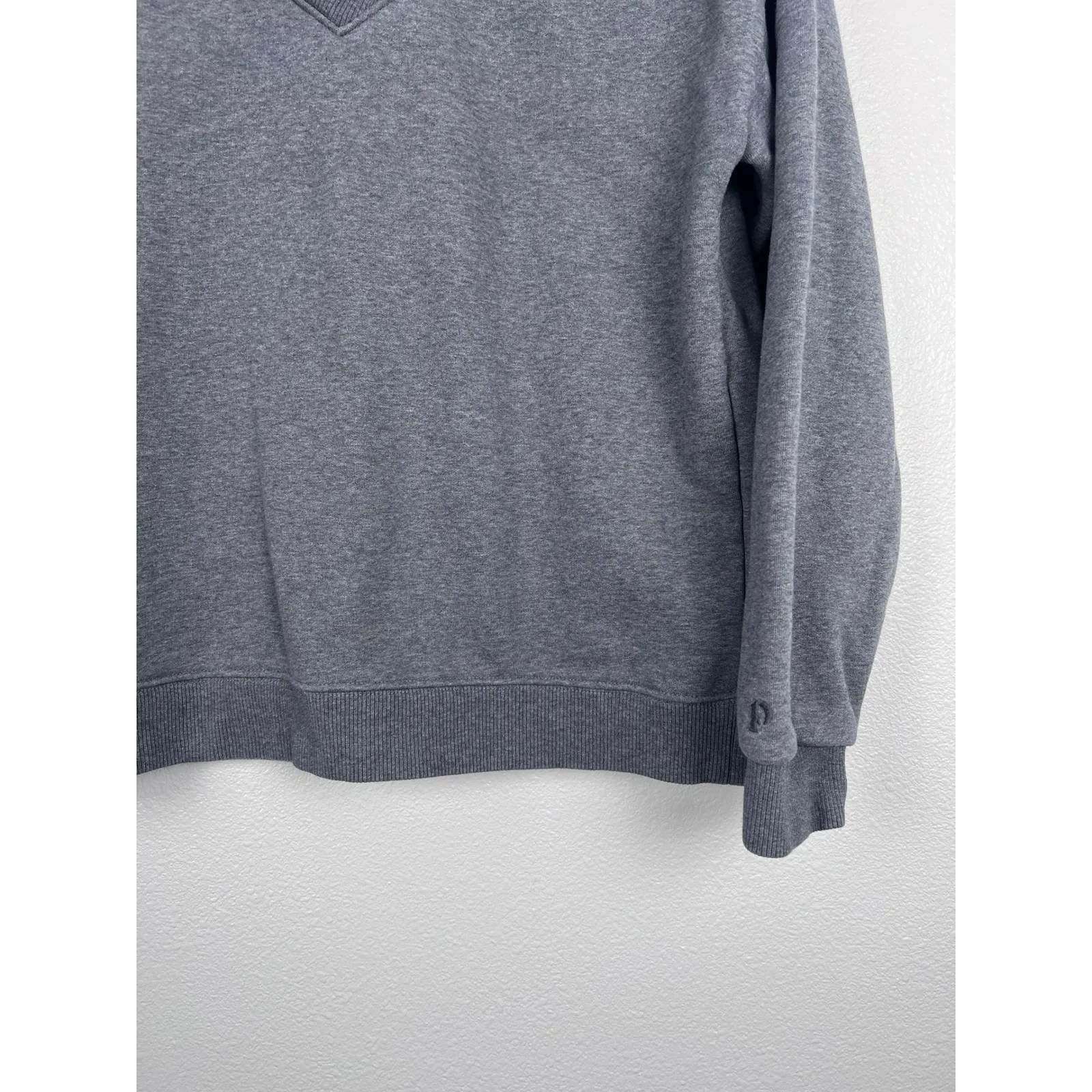 Pact Women's V Neck Pullover Sweatshirt Gray Sz‎ L - Image 3