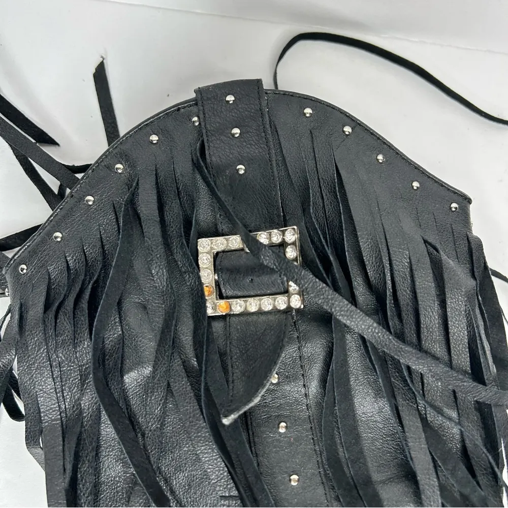 Vintage dingo Black leather Fringe Western Boots 7.5 - Image 11