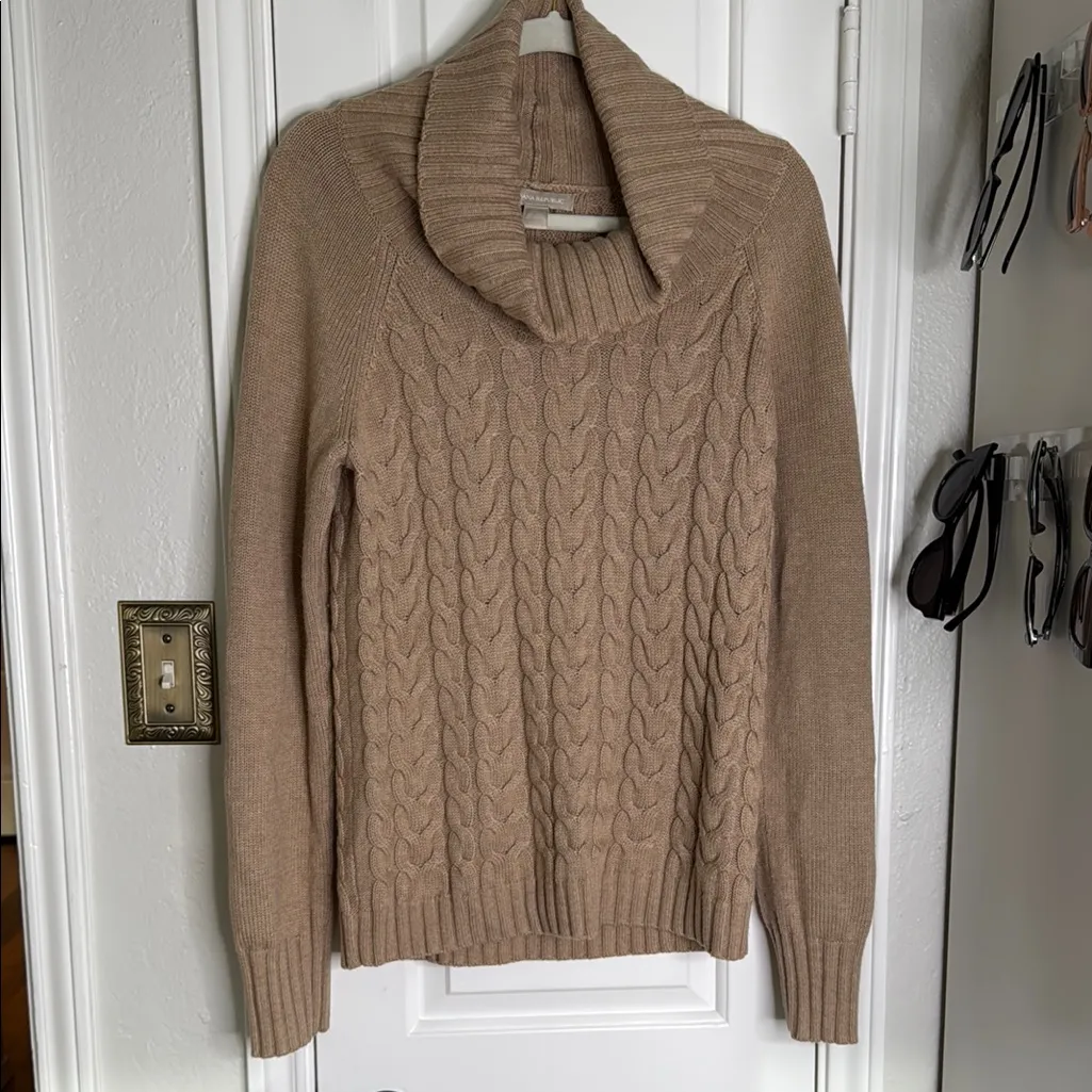 Banana Republic chunky cableknit wool blend cowl neck sweater holiday 2012 - Image 2