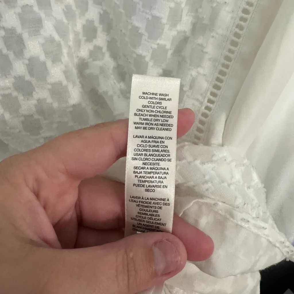 Chico's White Sheer Long Sleeve Top Women's Size Large / 12 Chico's Size 2 - Image 8