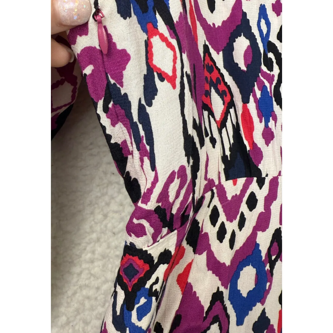 ZARA PRINTED SHIRT DRESS Faux Wrap Long Sleeve Size XLarge NWT - Image 9