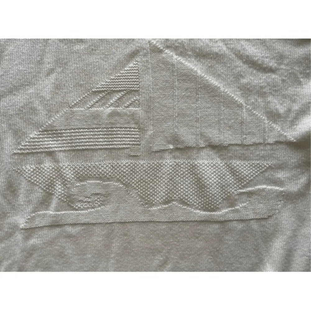 B1 80s VTG Bellocco by Keneth Too Inc. Cream Boat Neck Sweater Sailboat Nautical Size M - Image 7