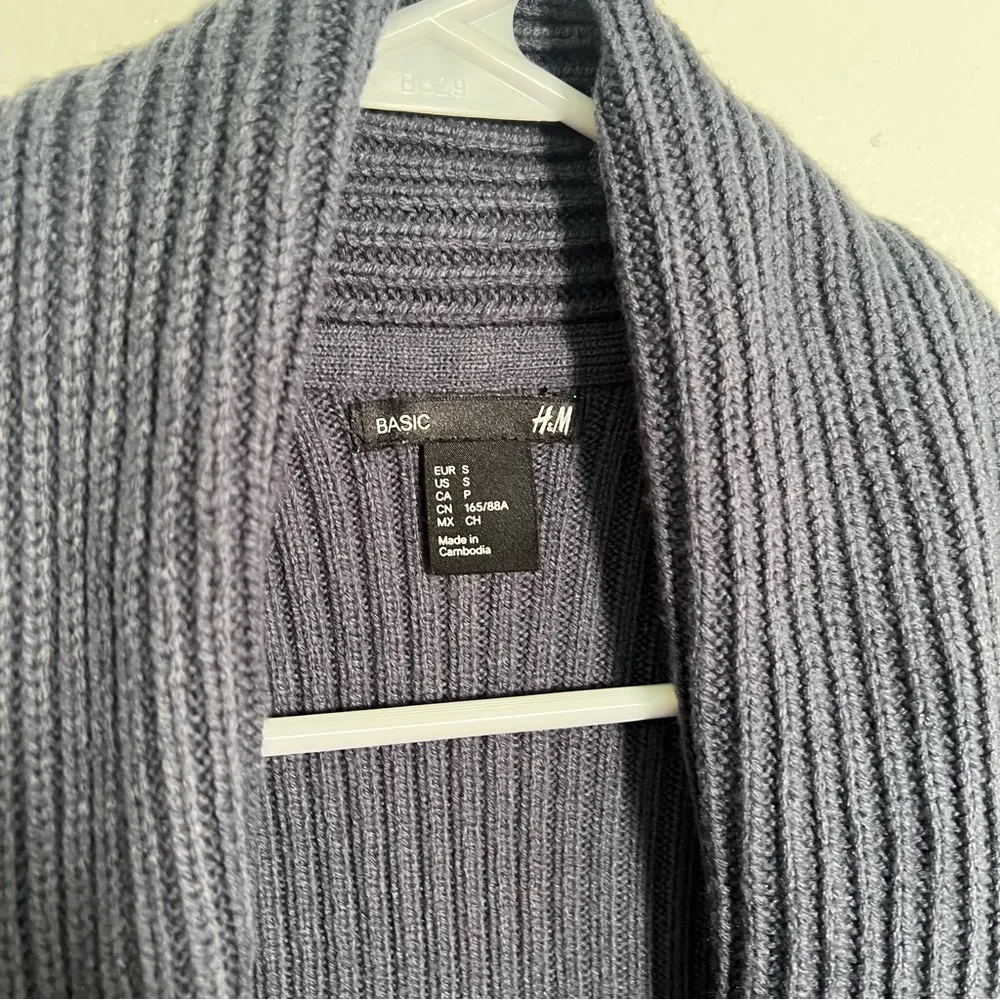 Basic H&M Open Front Cardigan Sweater Blue Gray S - Image 7