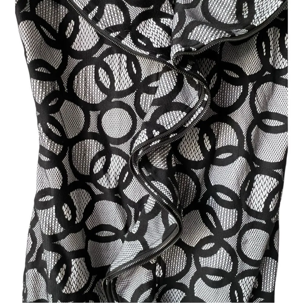 Samuel Dong Dress midi mini black white luxu Zipper elegant formal midi XS - Image 5