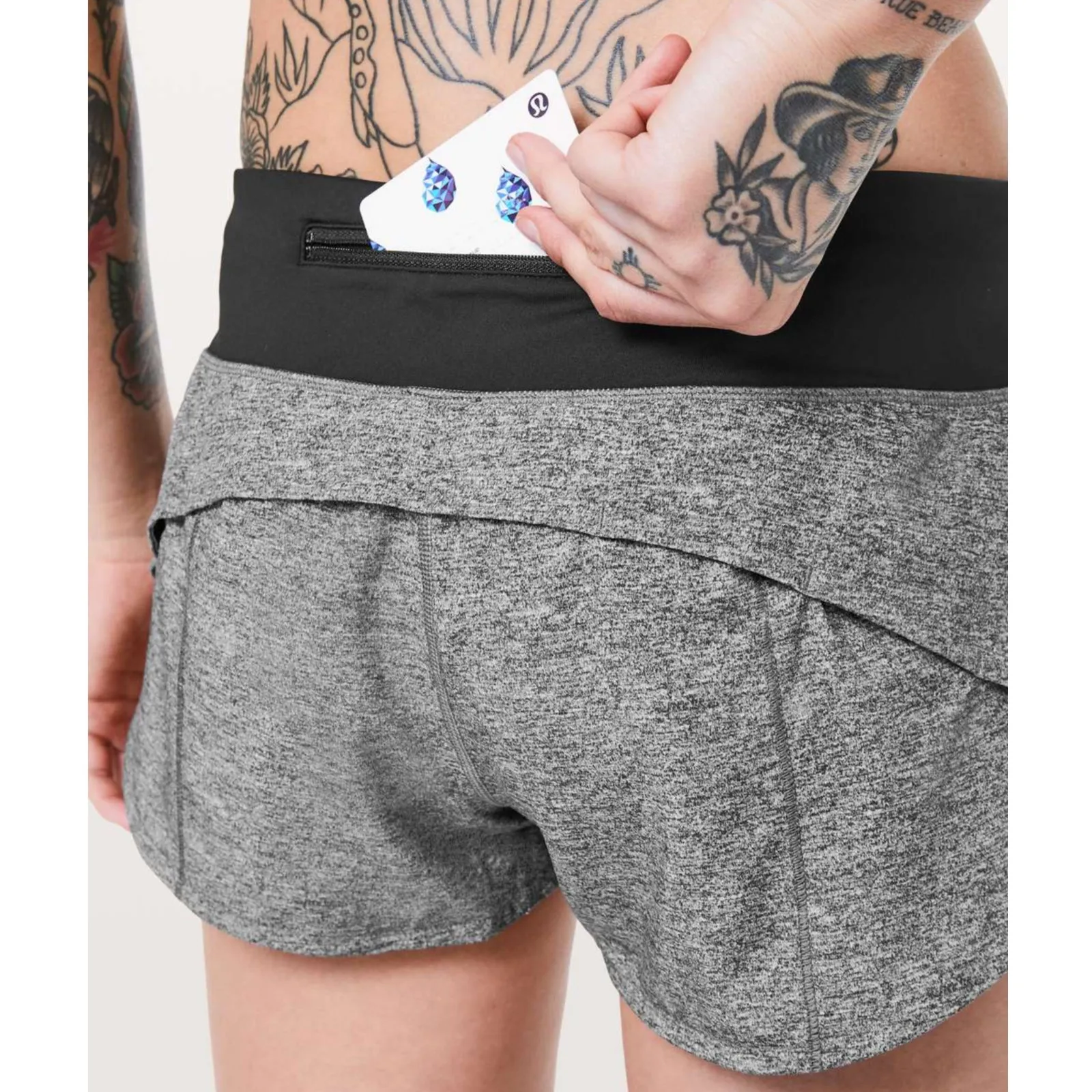 Lululemon Speed Up Short *2.5" Heather Lux Multi Black / Black - Image 3