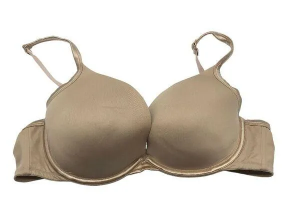 Cacique Smooth Boost Plunge Bra Beige Nylon & Spandex 42C - Image 1