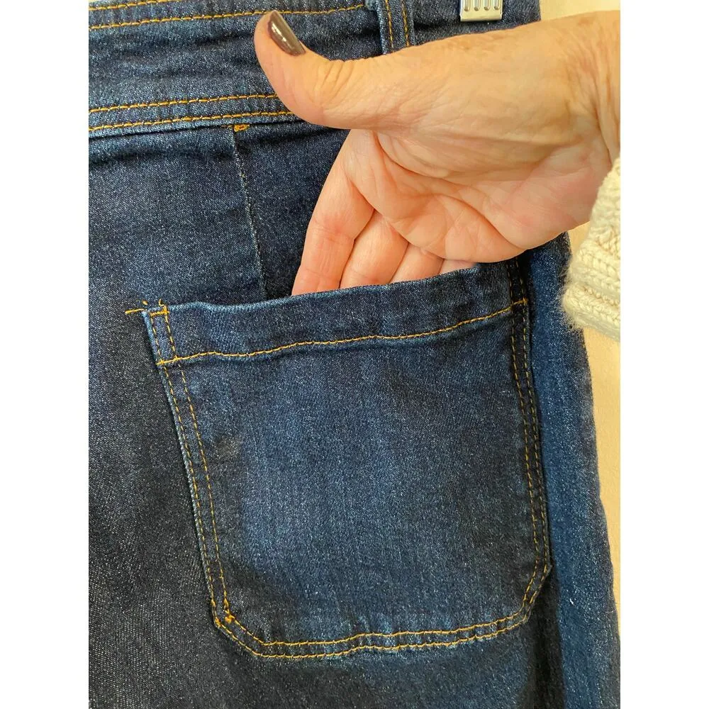 OAT Cotton Frayed Hem Cropped Straight Leg Jeans Denim Blue Women's Size 8/29 - Image 6