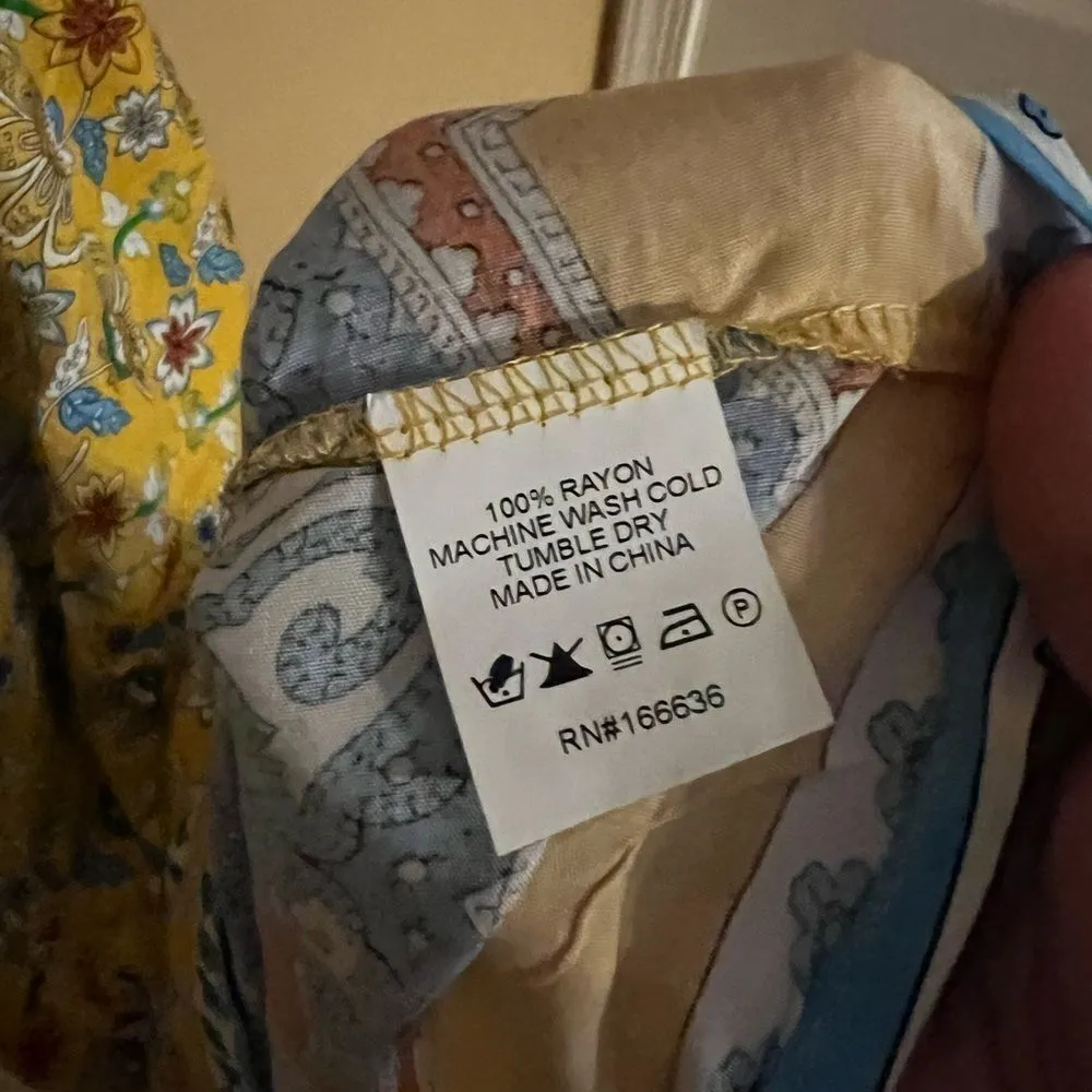 NWT kindred Anthropologie yellow gold floral maxi dress small - Image 10