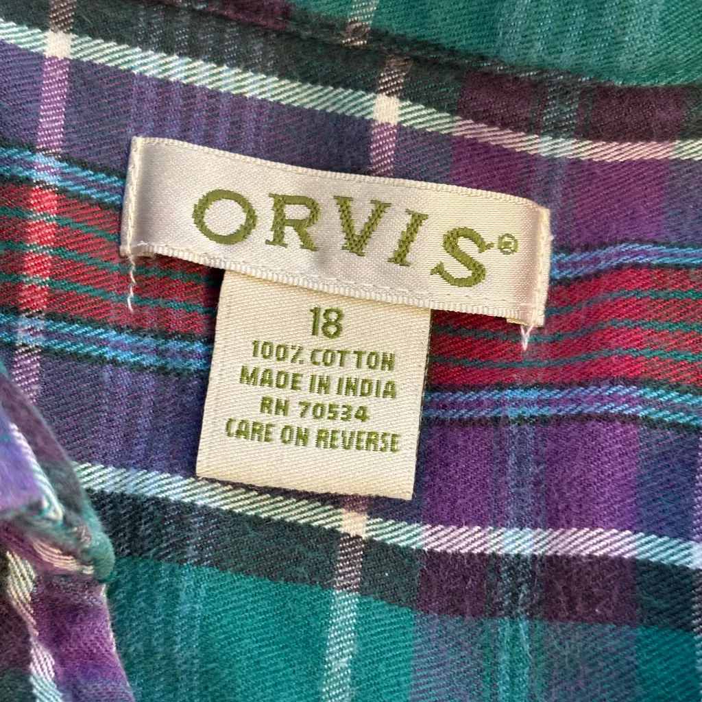 Orvis  Women's Multicolor Plaid Button Down Shirt - Image 2
