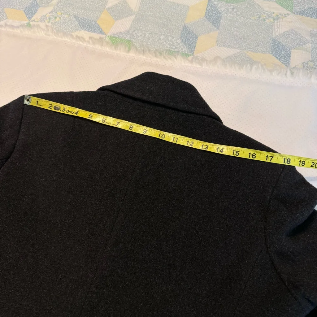 Calvin Klein Long Wool Blend Coat NO SIZE charcoal gray/black Lined Classic - Image 12