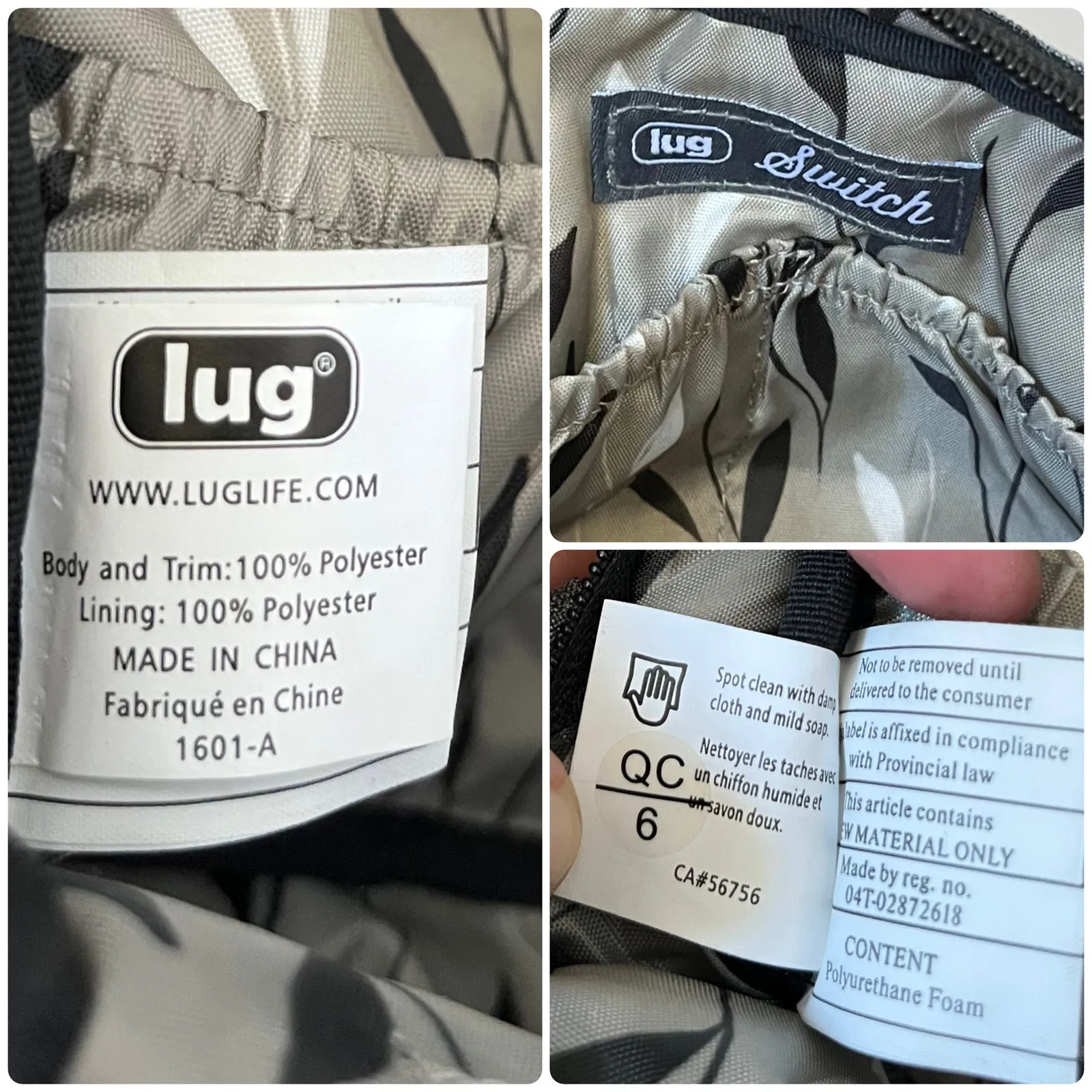 Lug Switch RFID Convertible Crossbody Bag Quilted Gray Heather - Image 13