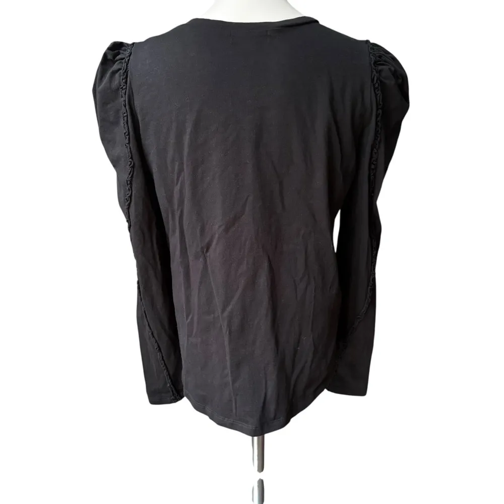 Generation Love Jamie Ruffled Puff Long Sleeve Top in Black, Sz L - Image 4
