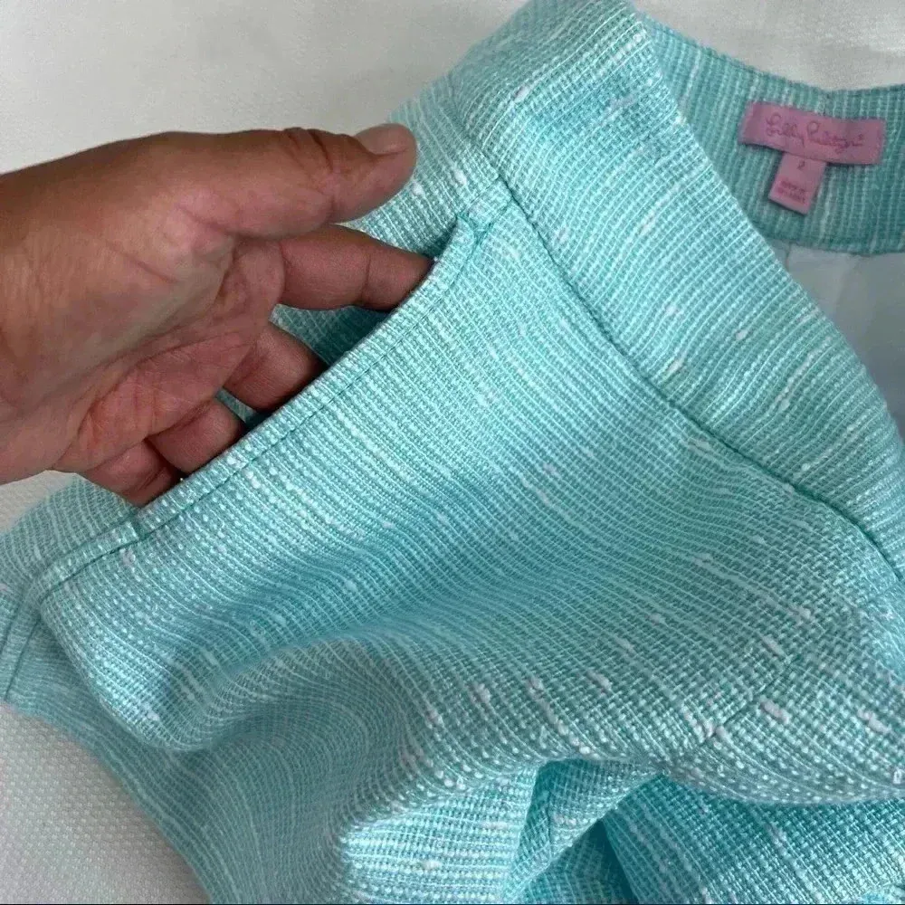 Lilly Pulitzer Blue Sloane Tweed Textured Shorts Size 2 - Image 8