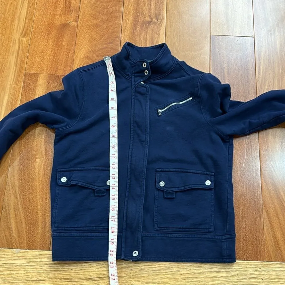 LRL Jeans Co Jacket Womens Blue Full Zip Snaps Pockets Preppy Casual Mandarin S - Image 12