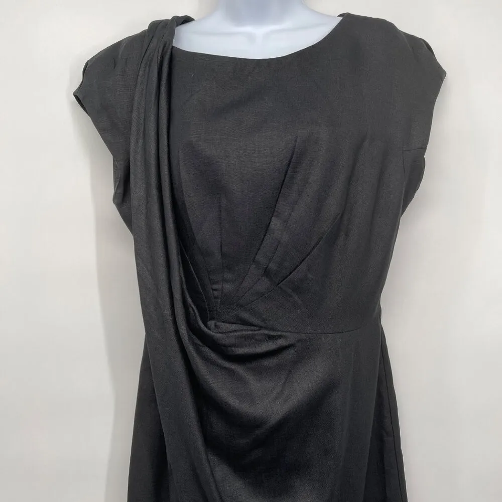 BCBG BCBGMaxazria Runway Collection Draped Open Back Backless Sheath Dress Black Size 10 - Image 3