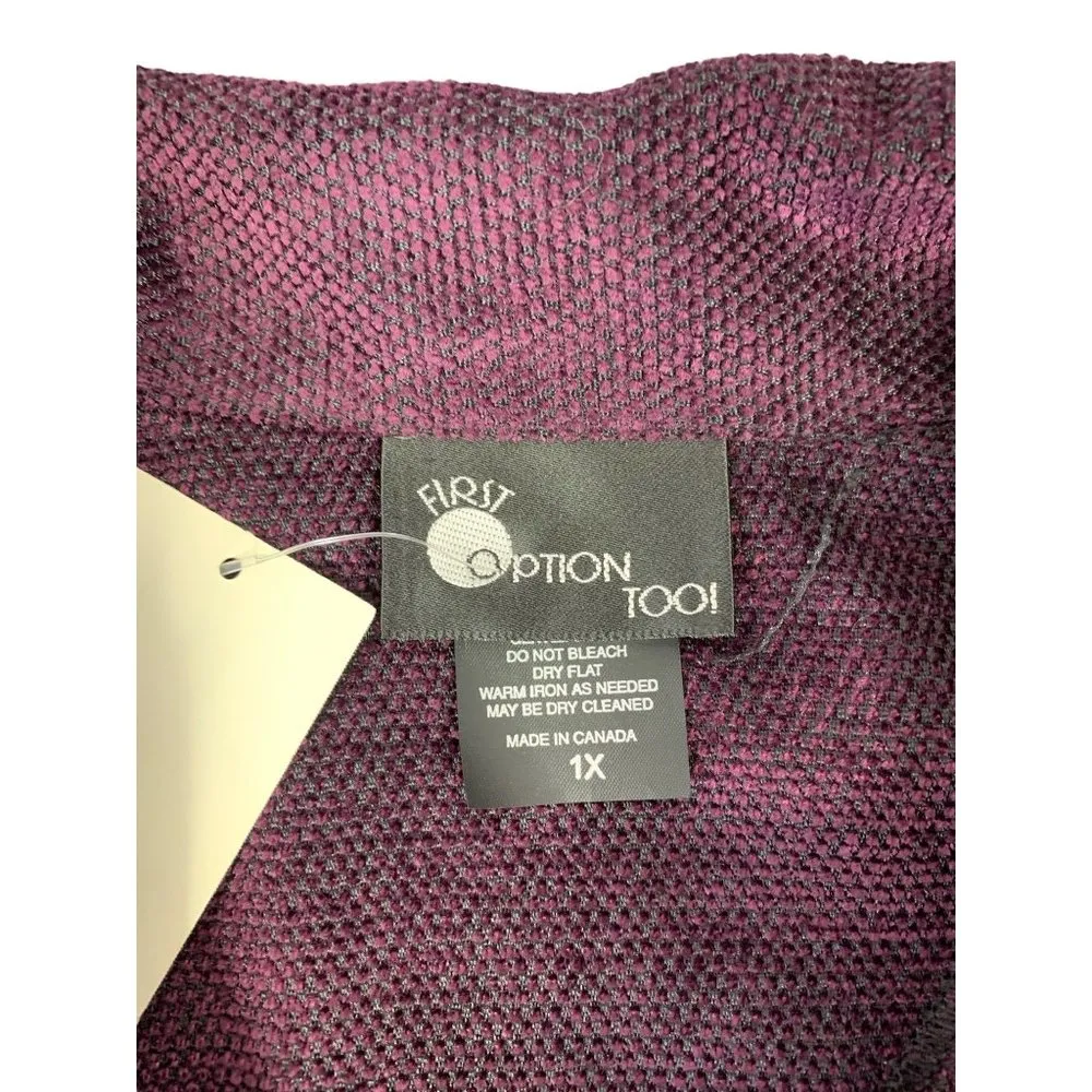 First Option Too Women's Casual Top Purple Size 1X - Image 3