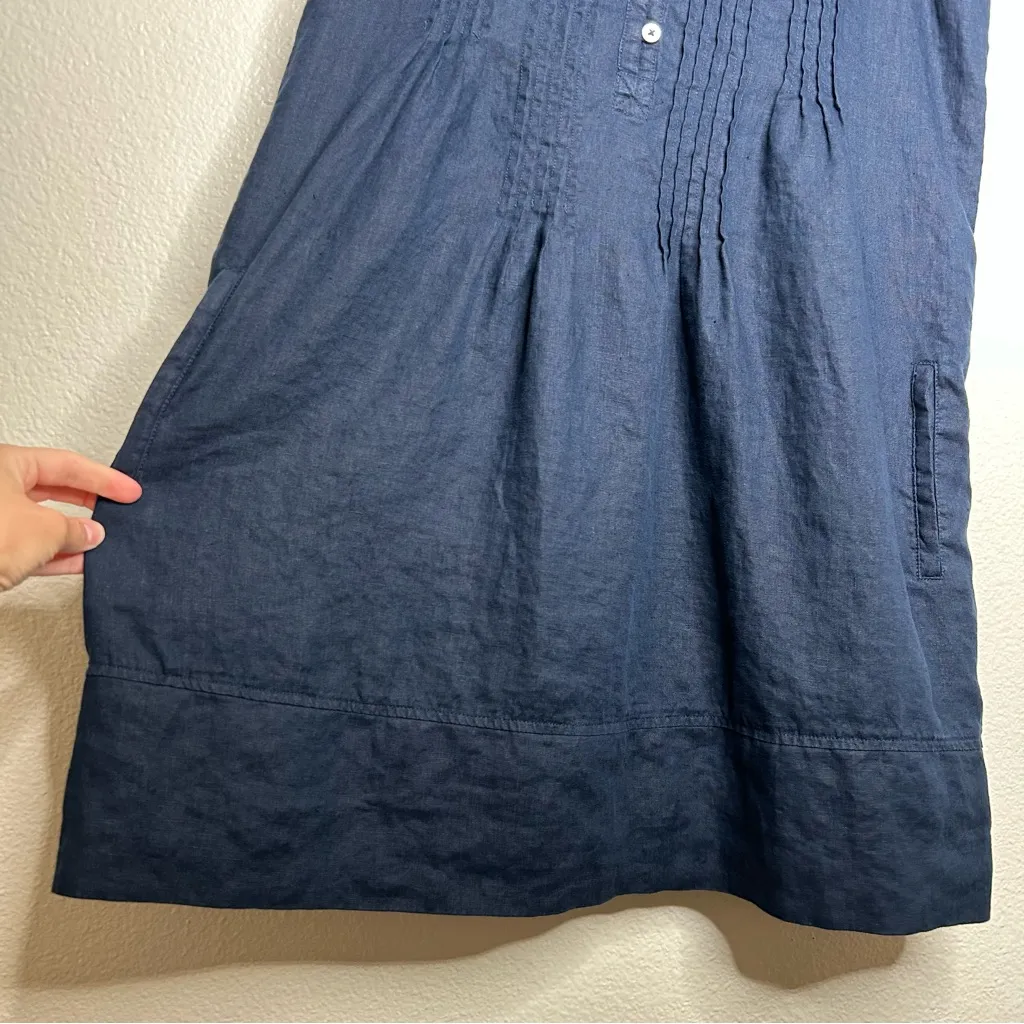 Quince 100% European Linen Sleeveless Swing Dress in Deep Navy medium - Image 9