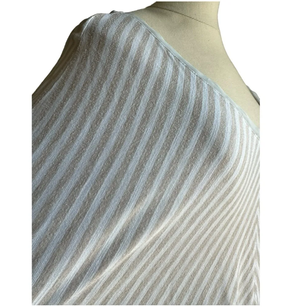 WHBM Beige Cream Stripped V Neck Casual Dolman Sleeve 3/4 Sleeve Top Size Small - Image 9