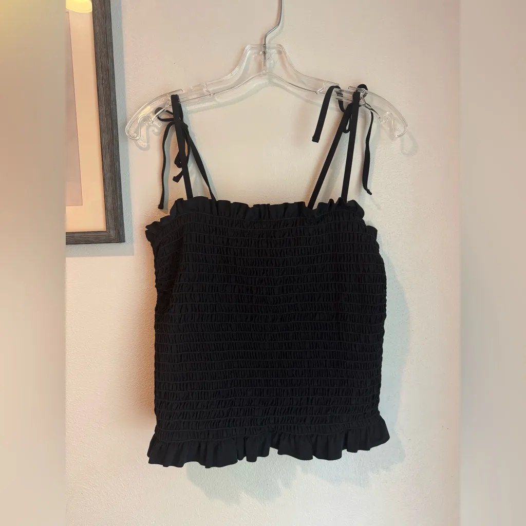 Tory Burch Black Smocked Bikini Top - Image 3