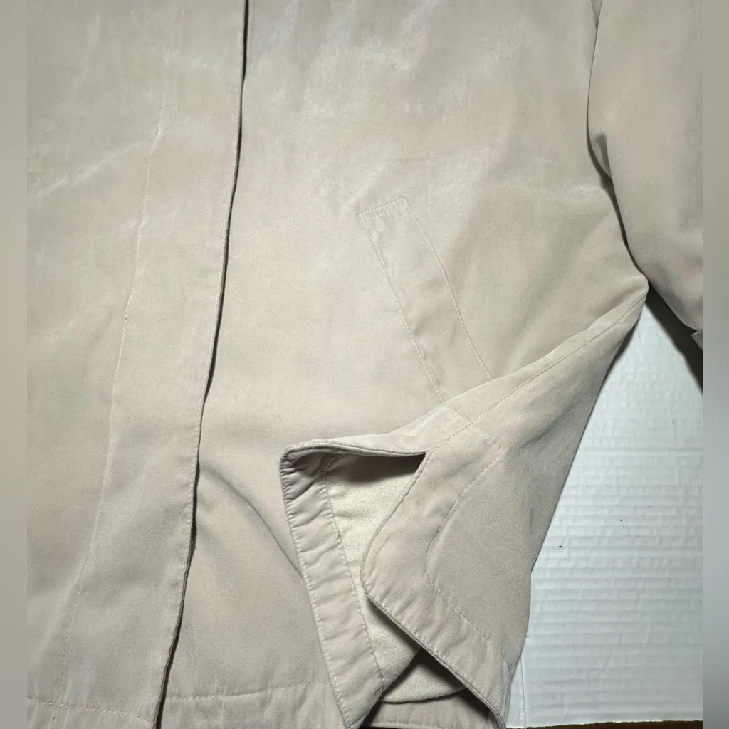 LONDON FOG Size Large Tan Jacket Coat Double Collar Button Up Pea Coat Soft - Image 12