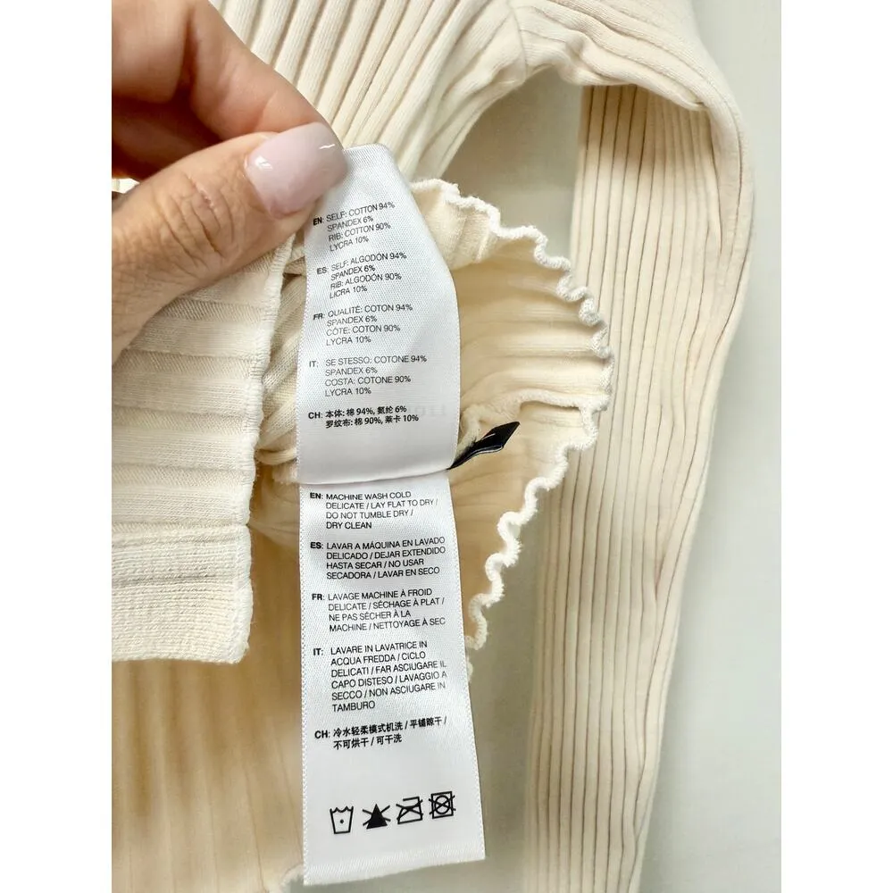 John Elliott Ginza Rib Knit Long Sleeve Cardigan & Trouser Pants Set Cream 1 / S - Image 7