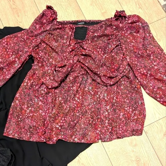 TORRID Lot 3 Womens‎ PLUS 4 4X Flowy Chiffon Tops Shirts Career Dressy Wear - Image 3