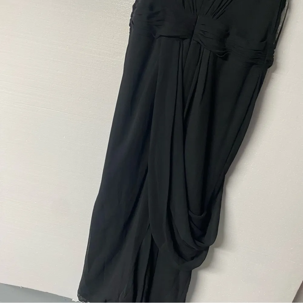 Vera Wang White Dress Plus 18 Black Chiffon Wedding Bridesmaid Formal Gown Sheer - Image 8