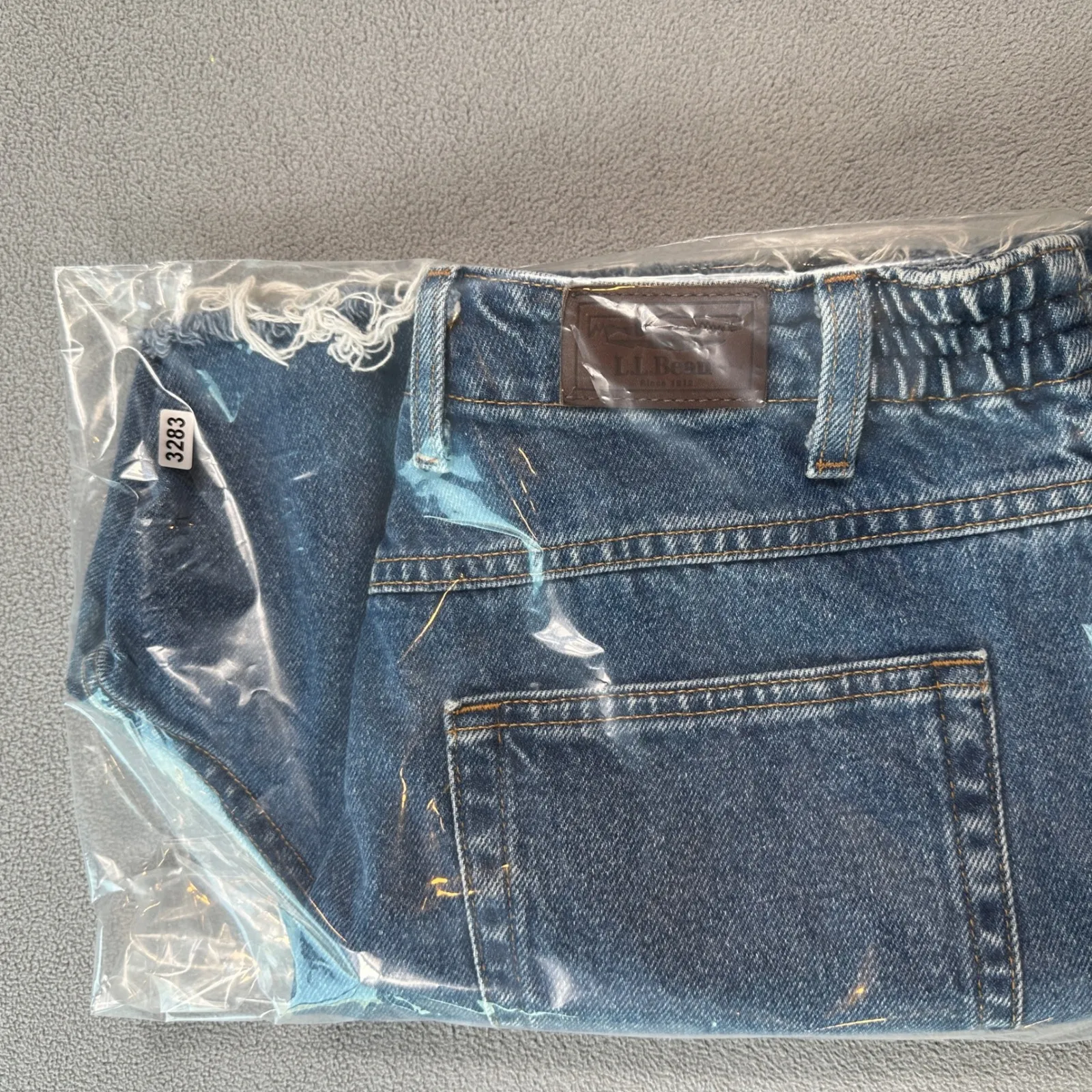 Vintage LL Bean Womens Denim Cut Off Shorts Comfort Waist Frayed Hem Blue 14 M - Image 7