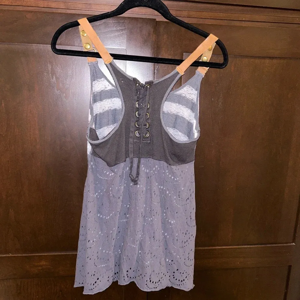 We The Free People Leather Strap Striped Tank Top - Image 4