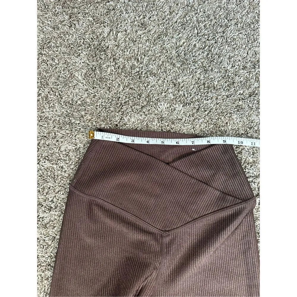 Offline By Aerie Waist Leggings Brown Metallic Shinny Ribbed 7/8 High Rise S - Image 5
