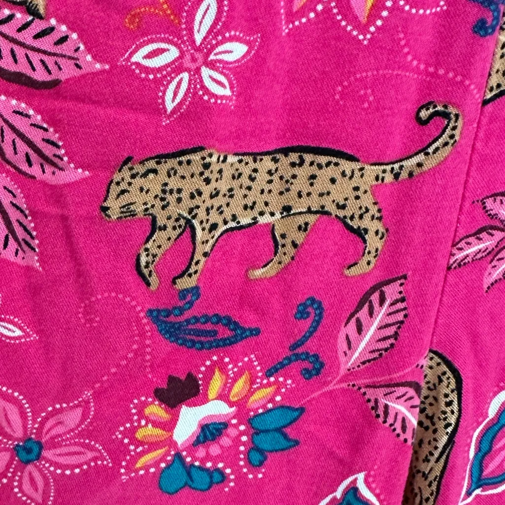 Torrid Hot Pink Tie Front Culotte Jumpsuit Jungle Leopard Print Plus Size 1X - Image 10