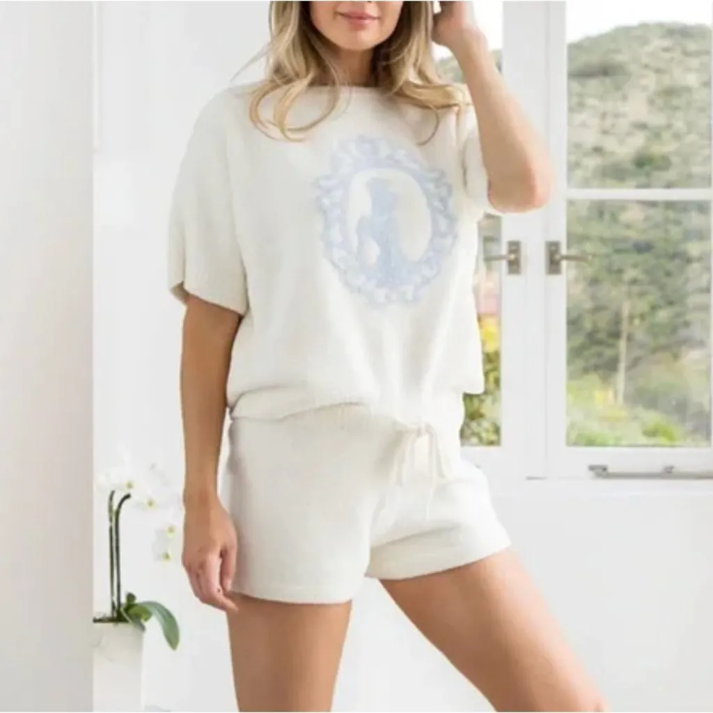 Barefoot Dreams L CozyChic Disney Princess Lounge Set Pearl White Large - Image 4